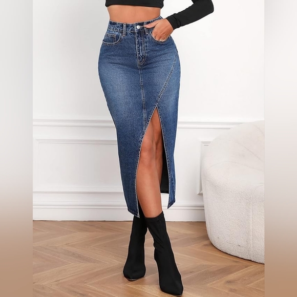 Sweaty Rocks Denim Maxi Skirt  Size Med NWOT - Picture 4 of 9